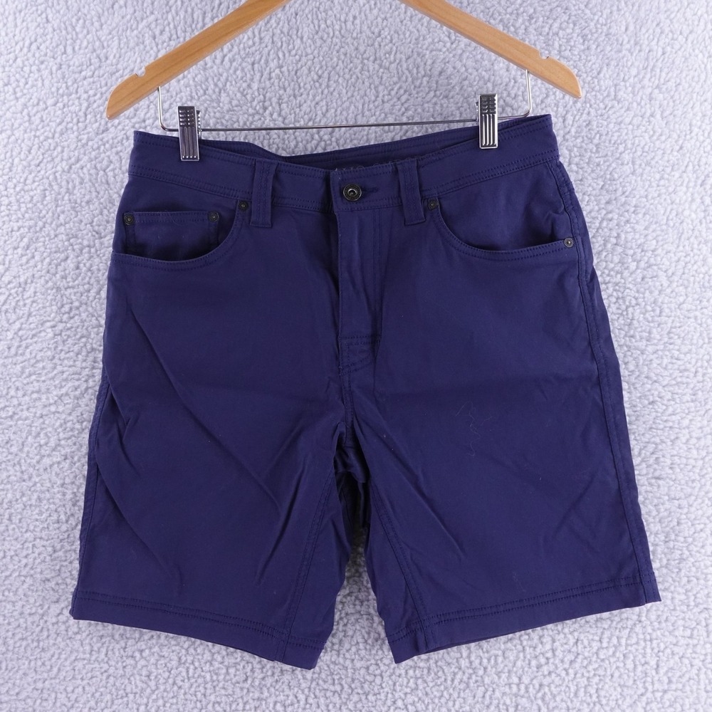 Prana Breathe Zion Mens Navy Blue Outdoor Hiking Shorts 31 Outdoor Casual